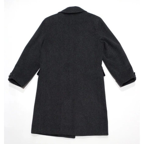 Larry Levine Women's Overcoat Size 8 Gray 100% Wool Double Breasted Winter Coat - Picture 10 of 14